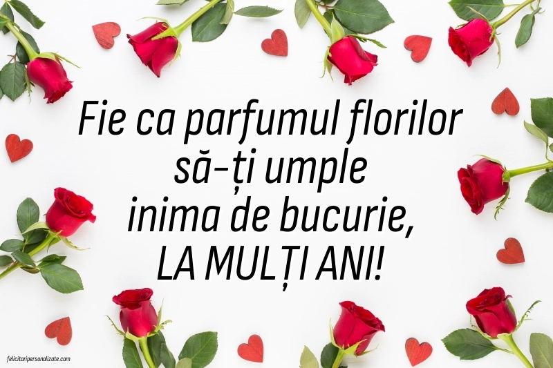 Imagini cu felicitări de La Mulți Ani cu Flori: Trandafiri