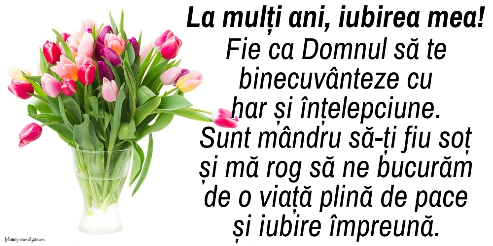 Imagini cu Felicitări Creștine de La Mulți Ani pentru Soție: Lalele