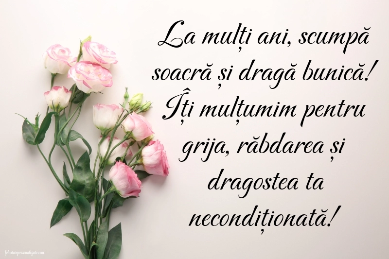 Imagini cu felicitări de La Mulți Ani pentru Soacră și Bunică: Flori