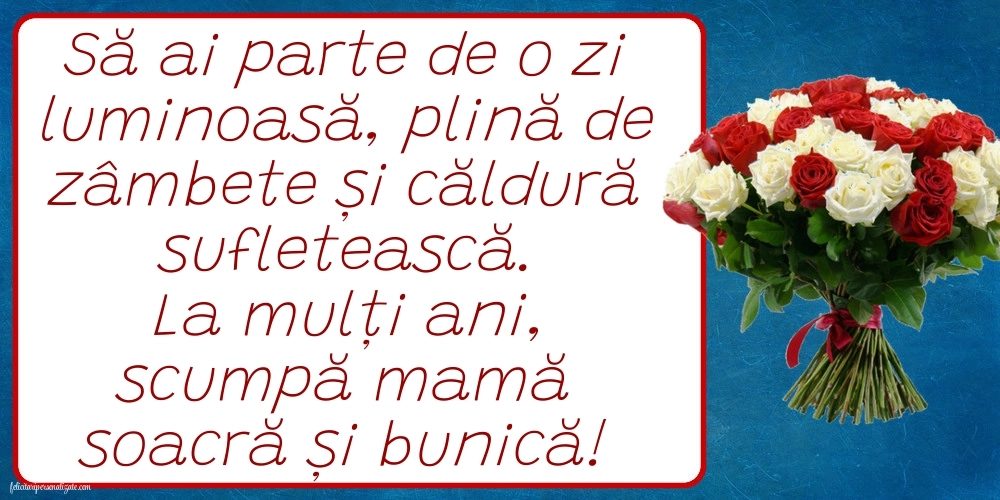 Imagini cu felicitări de La Mulți Ani pentru Soacră și Bunică: Flori