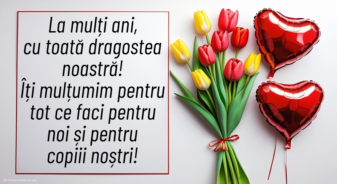 Imagini cu felicitări de La Mulți Ani pentru Soacră și Bunică: Flori și Inimioare