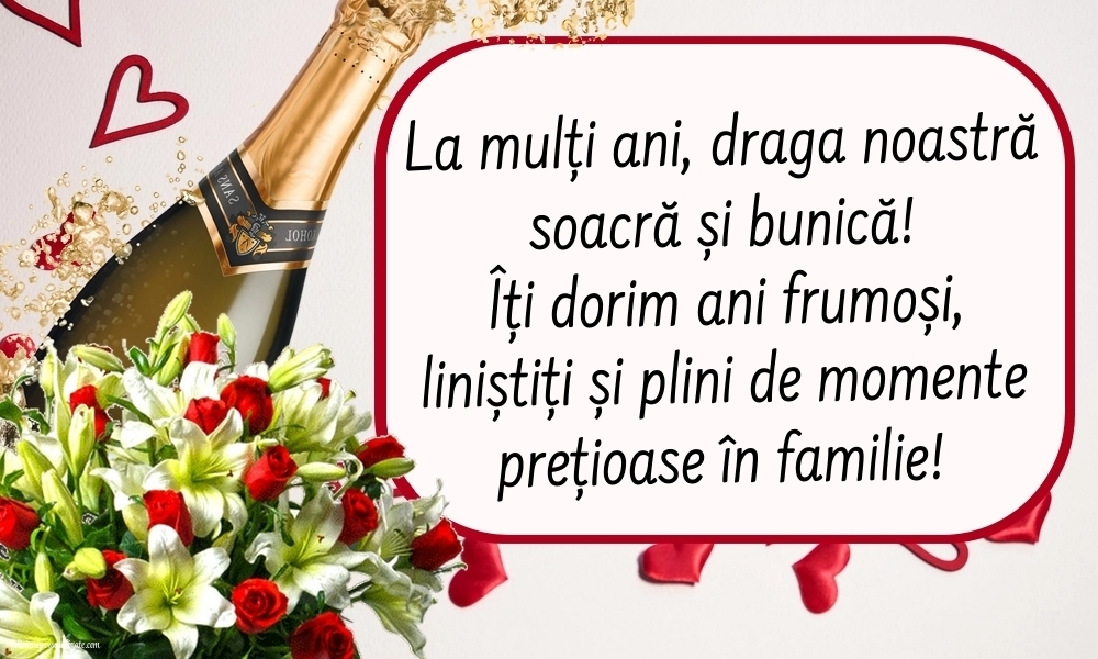 Imagini cu felicitări de La Mulți Ani pentru Soacră și Bunică: Flori