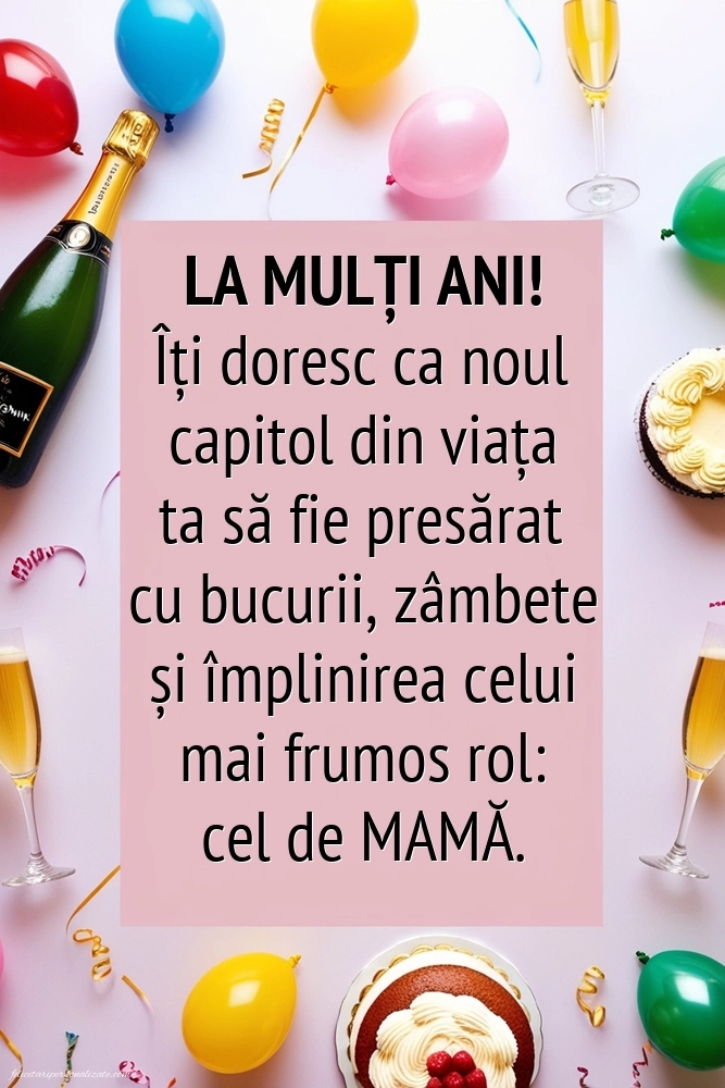 Imagini cu felicitări de La Mulți Ani pentru o viitoare Mămică: Șampanie