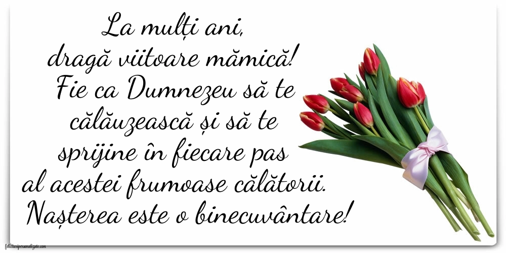 Imagini cu felicitări de La Mulți Ani pentru o viitoare Mămică: Lalele