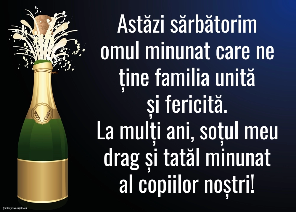 Imagini cu felicitări de LA MULȚI ANI pentru Soț și Tată: Șampanie