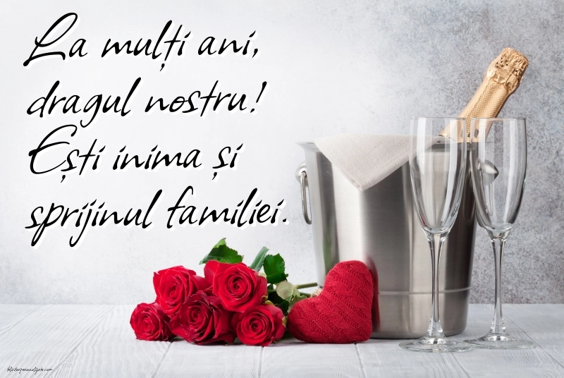 Imagini cu felicitări de LA MULȚI ANI pentru Soț și Tată: Șampanie