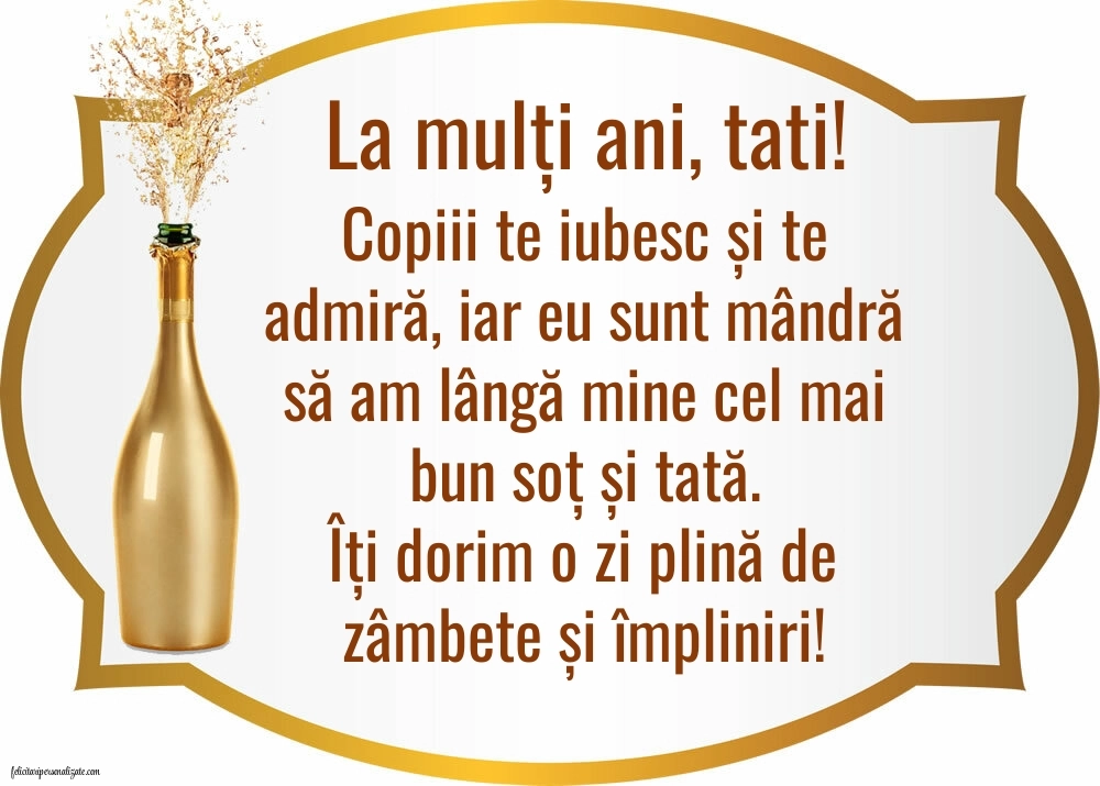 Imagini cu felicitări de LA MULȚI ANI pentru Soț și Tată: Șampanie