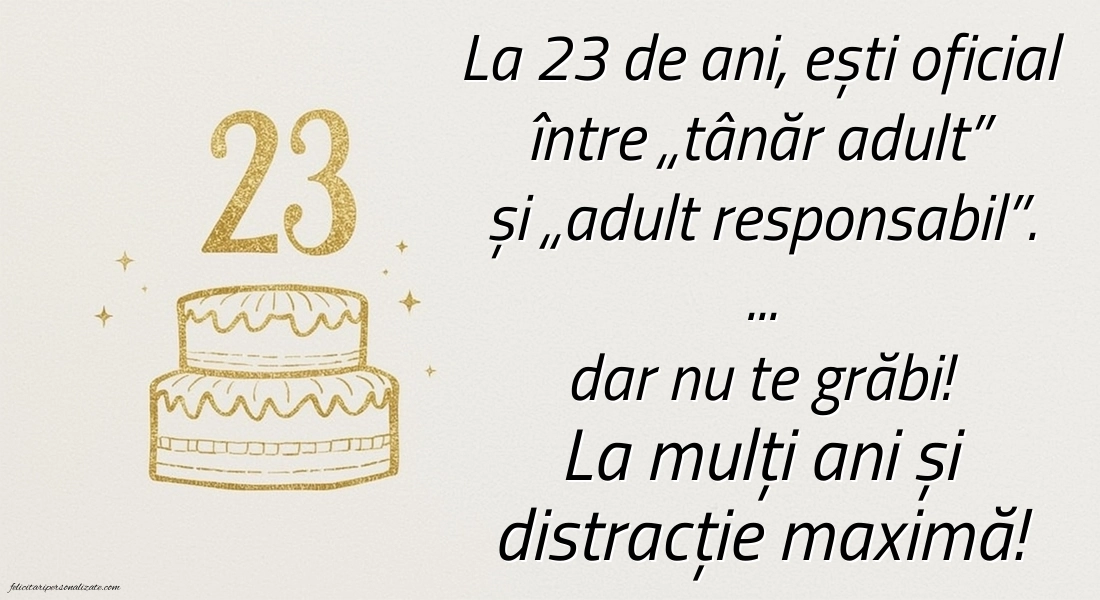 Felicitări cu imagini de LA MULȚI ANI pentru 23 de ani: Tort