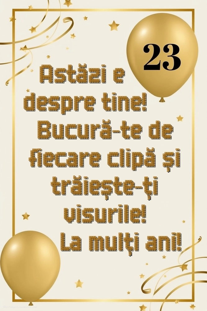 Felicitări cu imagini de LA MULȚI ANI pentru 23 de ani: Baloane