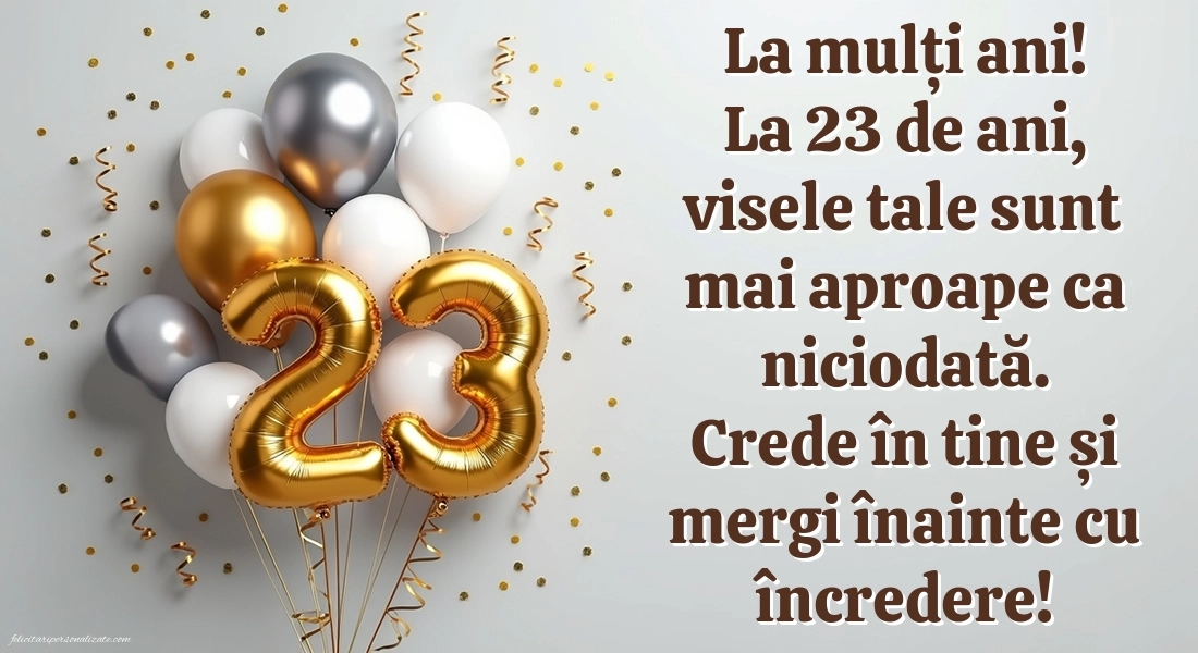 Felicitări cu imagini de LA MULȚI ANI pentru 23 de ani: Baloane