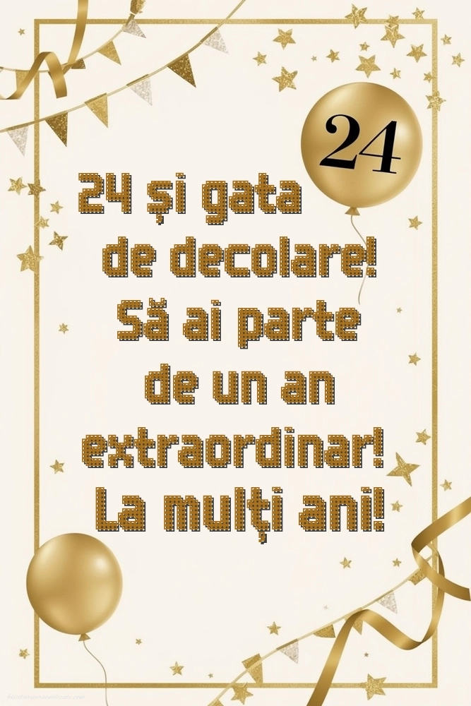 Felicitări cu imagini de LA MULȚI ANI pentru 24 de ani: Baloane