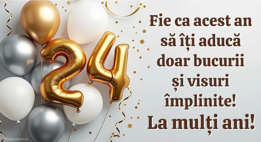 Felicitări cu imagini de LA MULȚI ANI pentru 24 de ani: Baloane