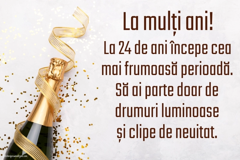 Felicitări cu imagini de LA MULȚI ANI pentru 24 de ani: Șampanie