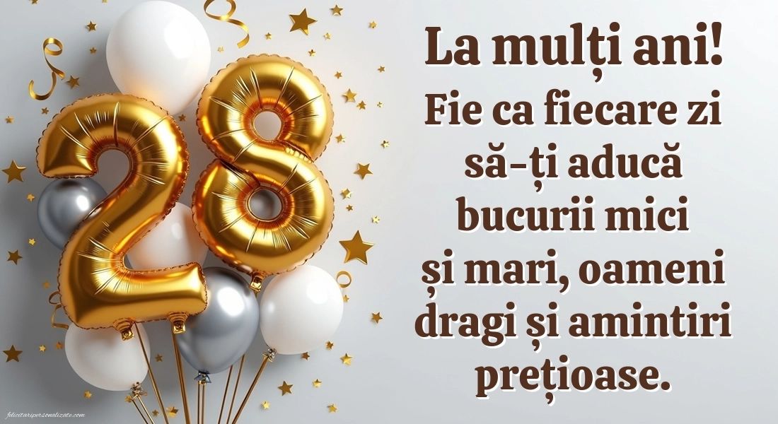 Felicitări cu imagini de LA MULȚI ANI pentru 28 de ani: Baloane