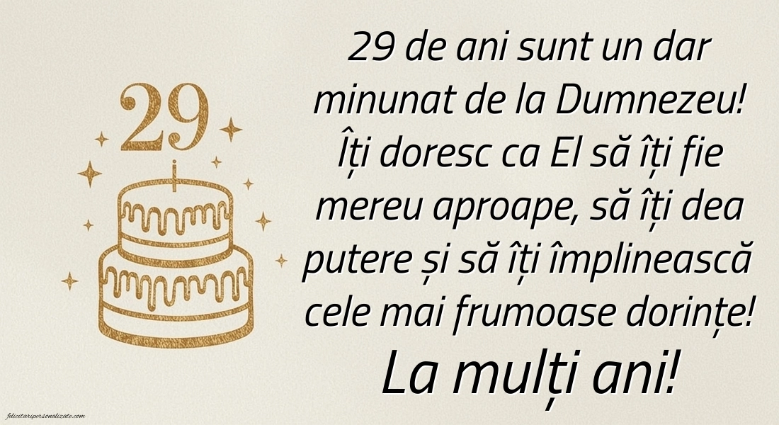 Felicitări cu imagini de LA MULȚI ANI pentru 29 de ani: Tort