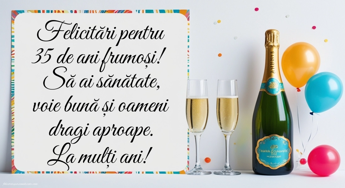 Imagini cu LA MULȚI ANI 35 de ani: Șampanie și baloane
