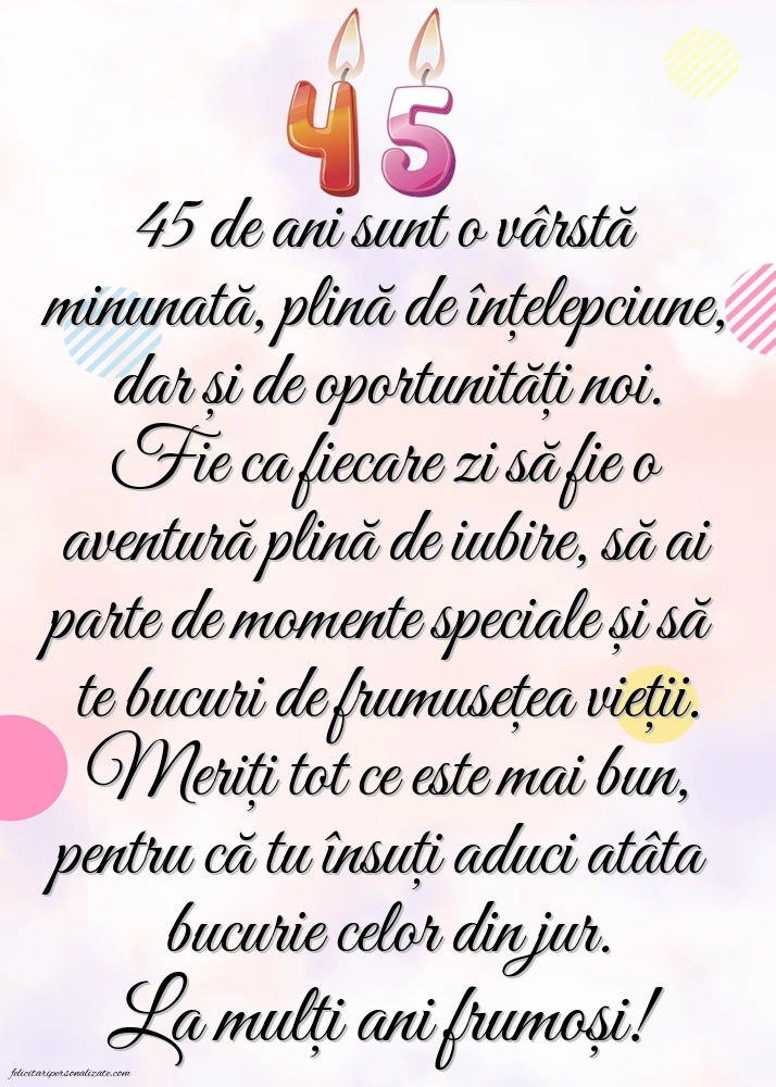 Imagini cu LA MULȚI ANI 45 de ani: Lumânări