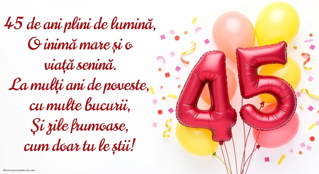 Imagini cu LA MULȚI ANI 45 de ani: Baloane