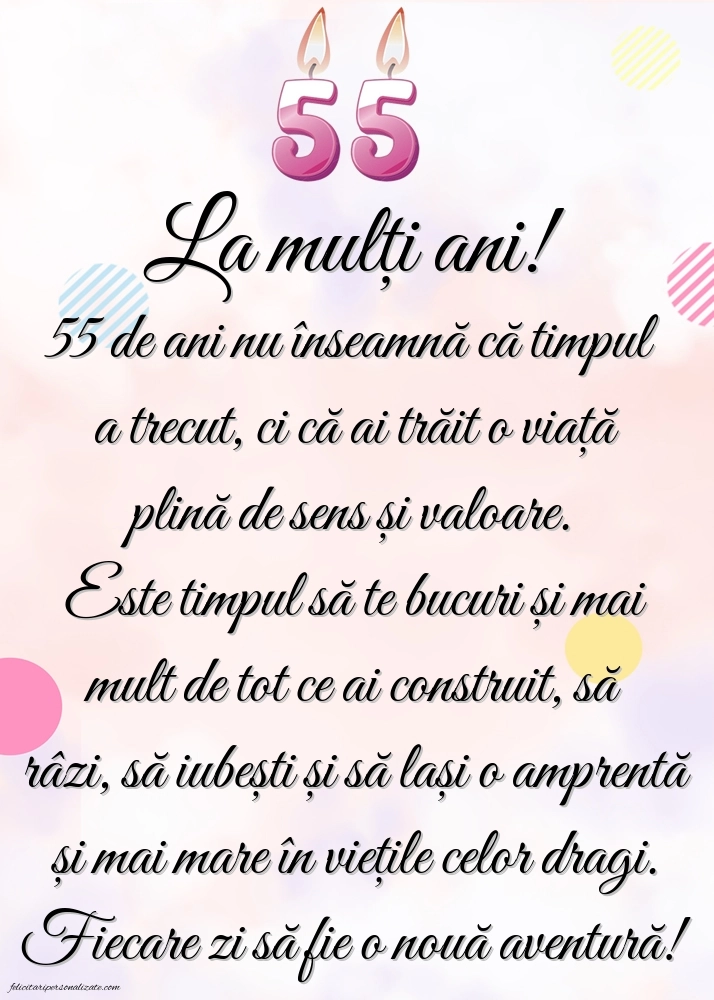 Imagini cu LA MULȚI ANI 55 de ani: Lumânări