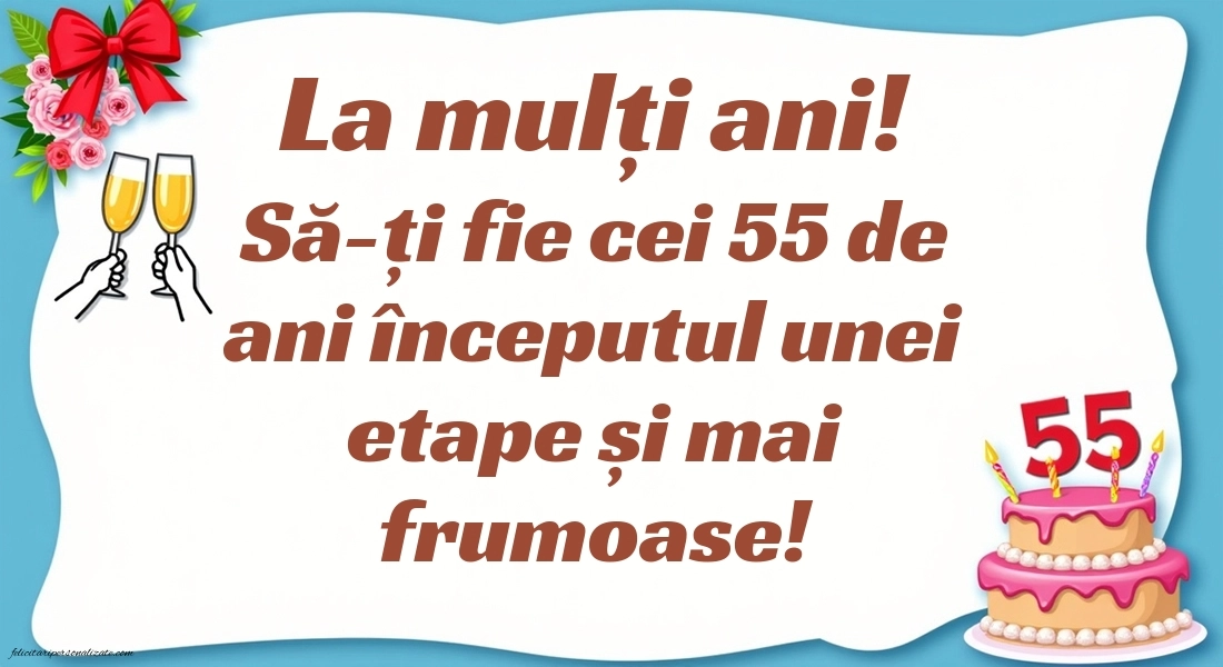 Imagini cu LA MULȚI ANI 55 de ani: Tort și baloane