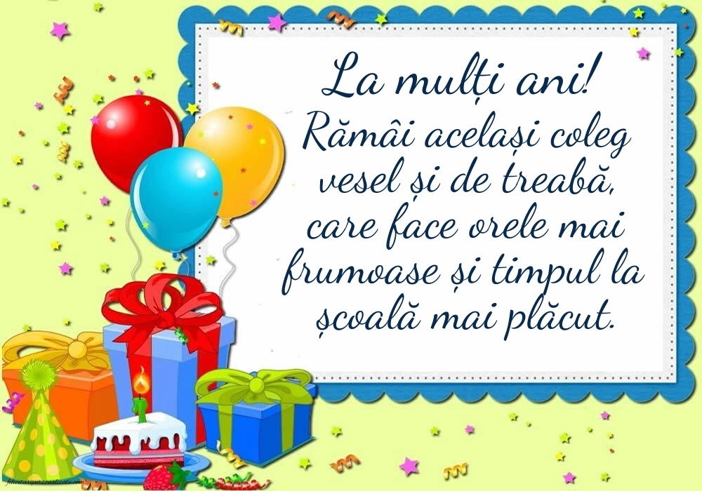 Imagini de LA MULȚI ANI pentru coleg de clasă: Baloane și Cadouri