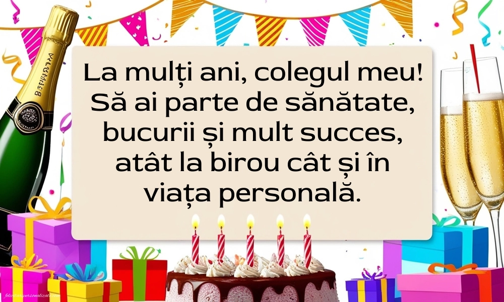 Imagini de LA  MULȚI ANI pentru coleg de muncă: Șampanie și tort
