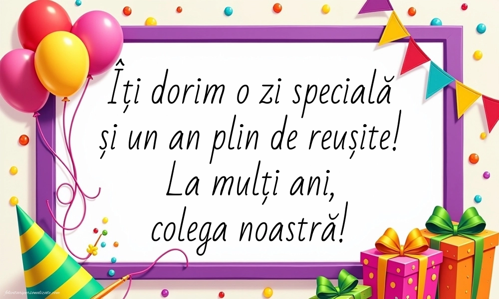 Imagini cu LA MULȚI ANI pentru colega de muncă: Baloane și Cadouri