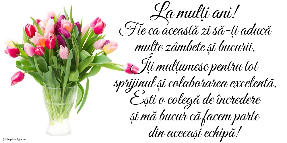 Imagini cu LA MULȚI ANI pentru colega de muncă: Lalele