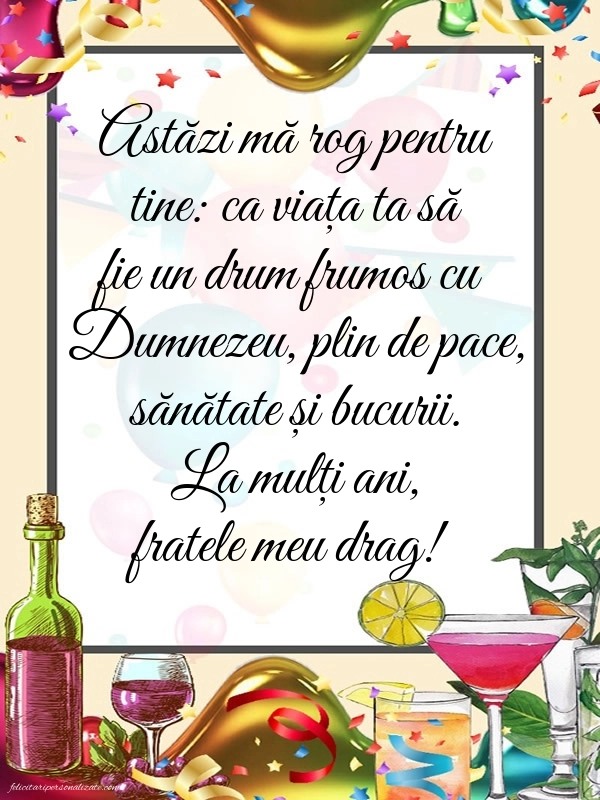 Imagini cu mesaje creștine de LA MULȚI ANI pentru Frate: Confetti