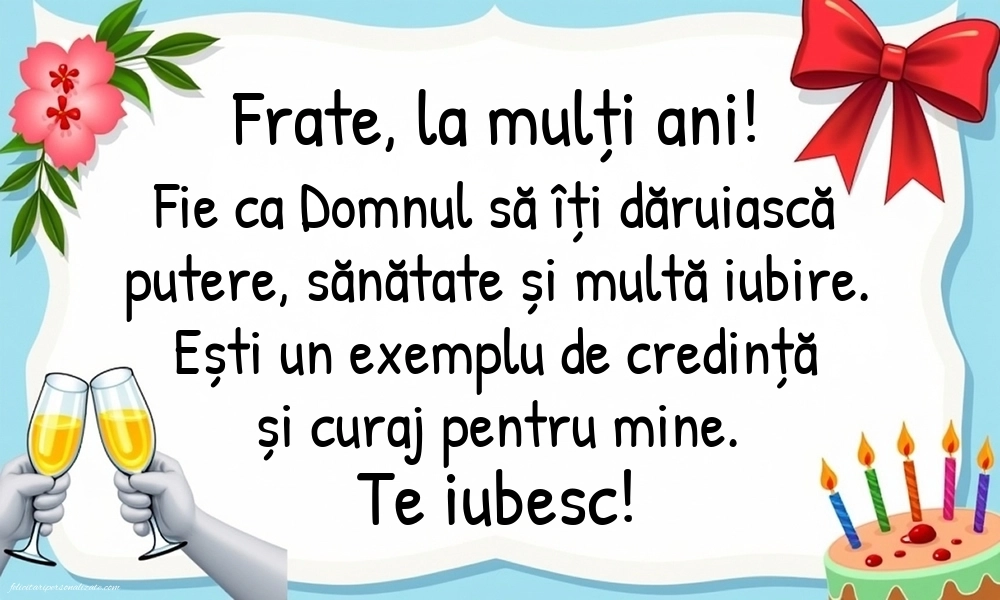 Imagini cu mesaje creștine de LA MULȚI ANI pentru Frate: Șampanie și tort