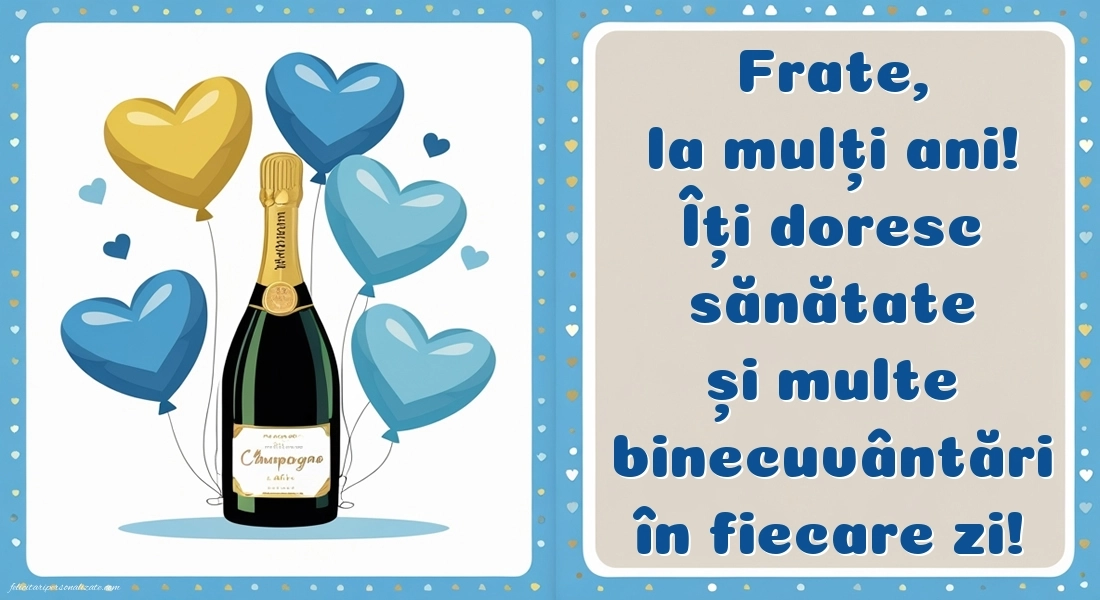 Imagini cu mesaje creștine de LA MULȚI ANI pentru Frate: Șampanie și baloane