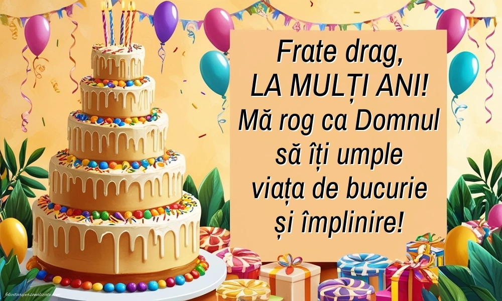 Imagini cu mesaje creștine de LA MULȚI ANI pentru Frate: Tort