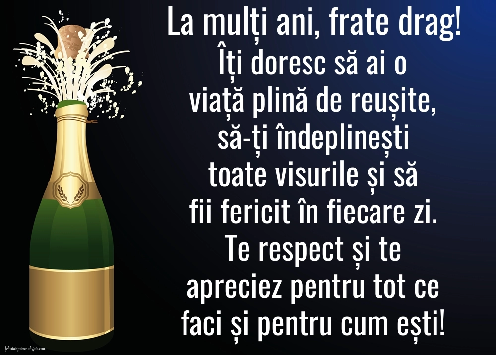 Imagini cu mesaje de LA MULȚI ANI pentru fratele meu mai mare: Șampanie