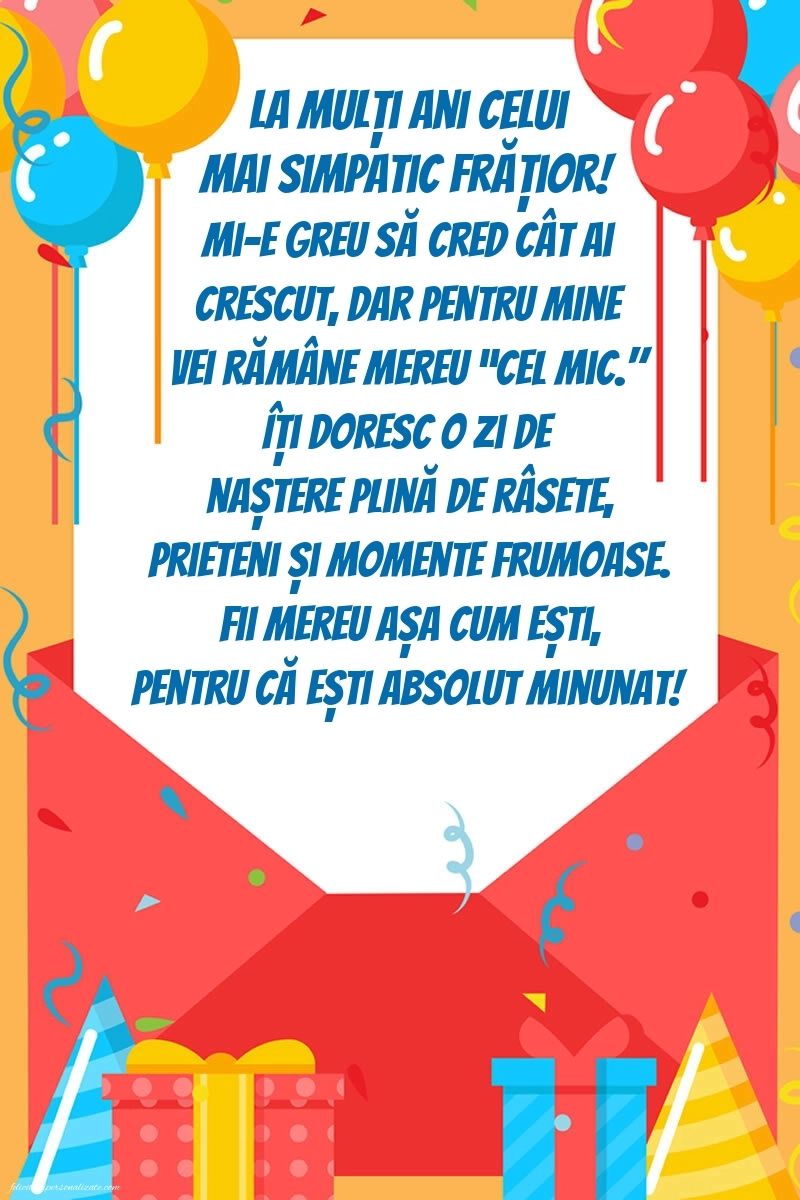 Imagini cu mesaje de LA MULȚI ANI pentru fratele meu mai mic: Baloane și Cadouri