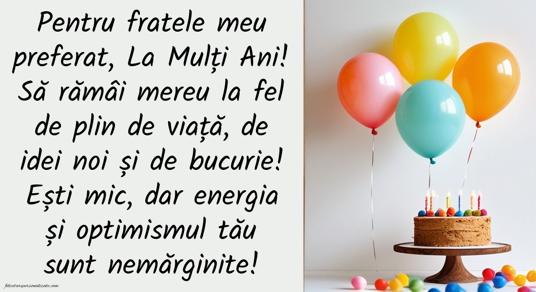 Imagini cu mesaje de LA MULȚI ANI pentru fratele meu mai mic: Tort și baloane