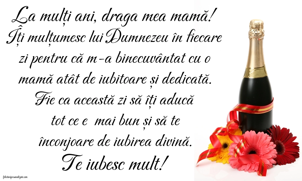 Imagini de LA MULȚI ANI de la Fiică pentru Mamă: Șampanie și flori