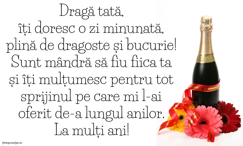 Imagini de LA MULȚI ANI de la Fiică pentru Tată: Șampanie și flori