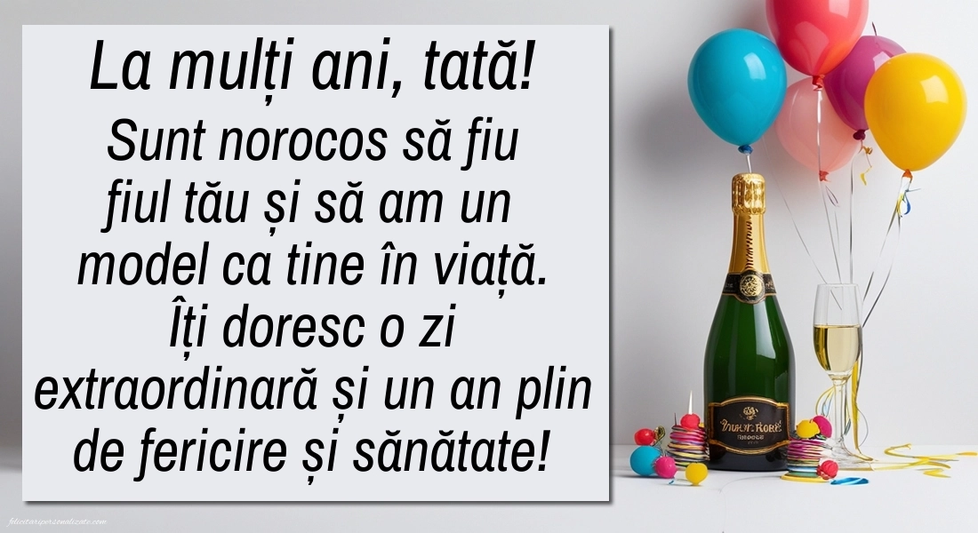 Imagini de LA MULȚI ANI de la Fiu pentru Tată: Șampanie și baloane
