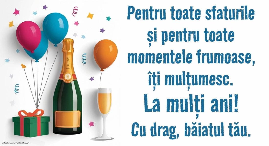 Imagini de LA MULȚI ANI de la Fiu pentru Tată: Șampanie și baloane