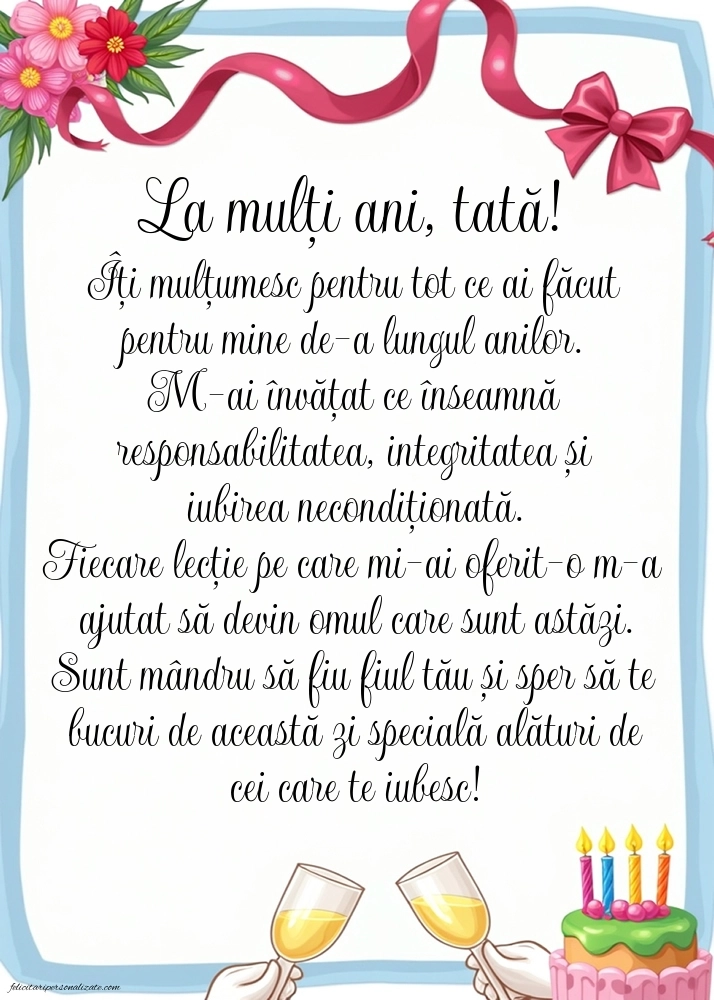 Imagini de LA MULȚI ANI de la Fiu pentru Tată: Șampanie și tort