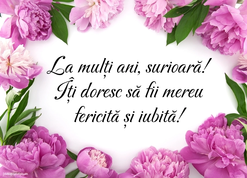 Imagini de LA MULȚI ANI pentru sora mai mică: Flori