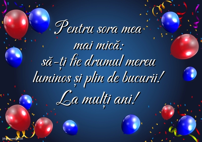 Imagini de LA MULȚI ANI pentru sora mai mică: Baloane