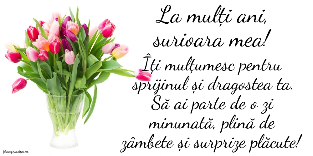 Imagini cu mesaje de LA MULȚI ANI pentru sora mea mai mare: Lalele