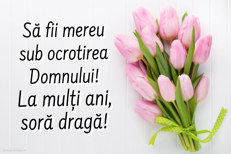 Imagini de LA MULȚI ANI pentru Soră cu mesaje creștine: Lalele