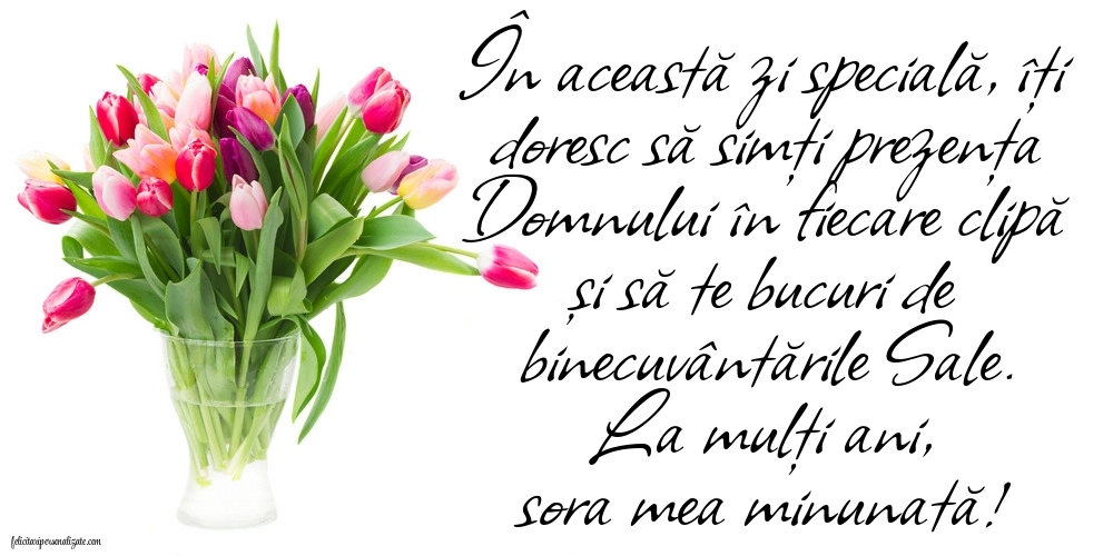 Imagini de LA MULȚI ANI pentru Soră cu mesaje creștine: Lalele