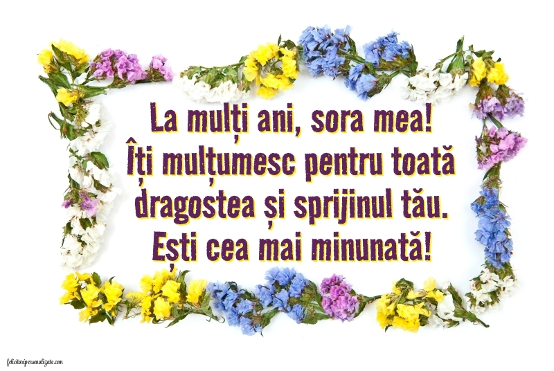 Felicitări de LA MULȚI ANI pentru surori: Flori