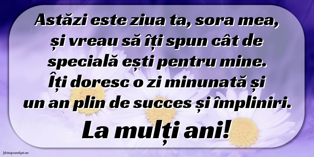 Felicitări și Imagini de Ziua de Naștere pentru Soră: Flori