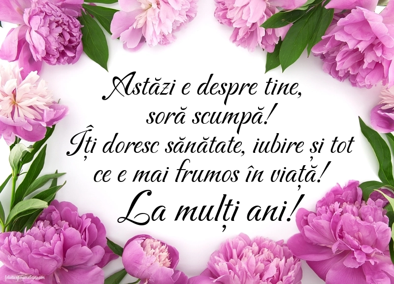 Felicitări de LA MULȚI ANI pentru surori: Flori