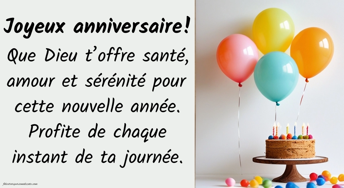 Imagini cu Urâri de La Mulți Ani în Franceză: Tort și baloane