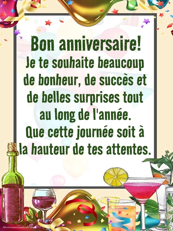 Imagini cu Urâri de La Mulți Ani în Franceză: Confetti